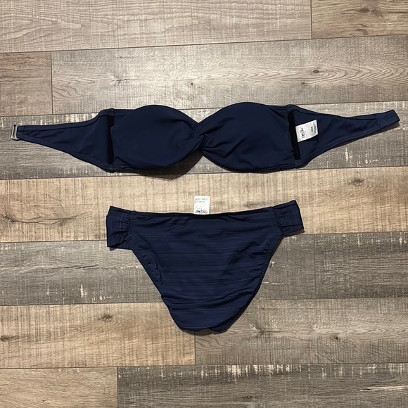 Navy Blue Bandeau Bikini Set - Picture 2 of 2